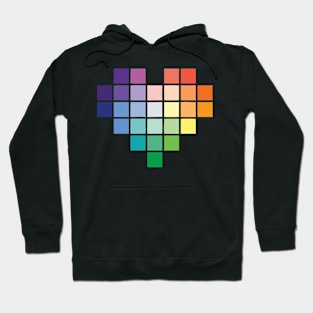 Rainbow Pixel Hearts Hoodie